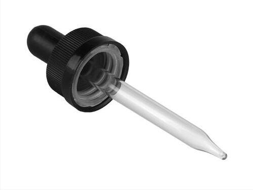 Black Glass Child Resistant Dropper with MONPRENE BULB - 1 Oz - 20-400 