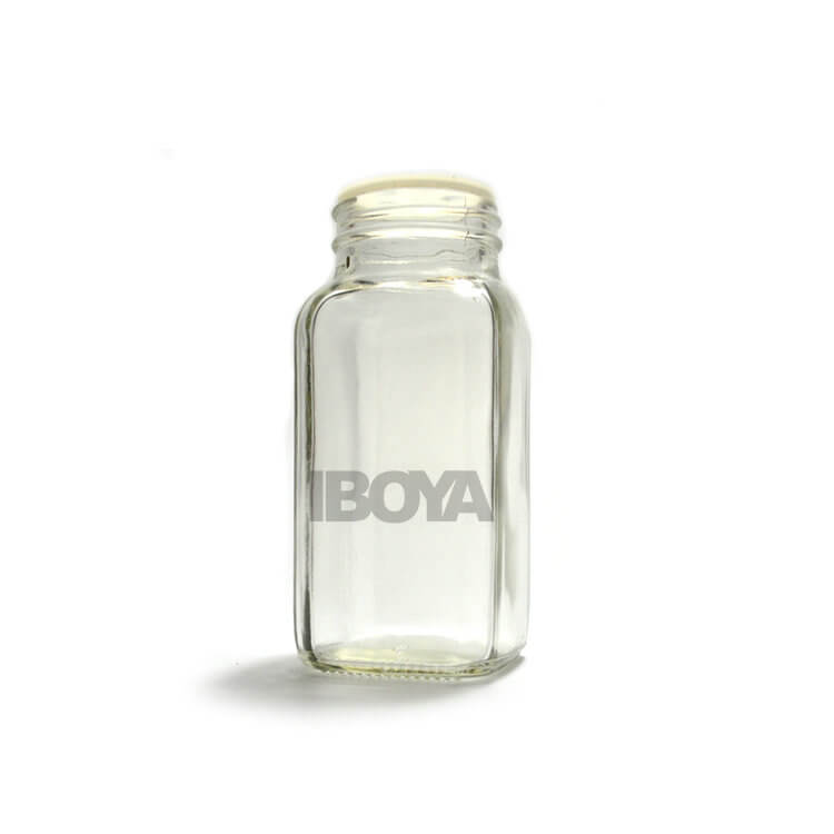 IPCL 6oz 180ml French Square Spice Jar with shaker and metal lid
